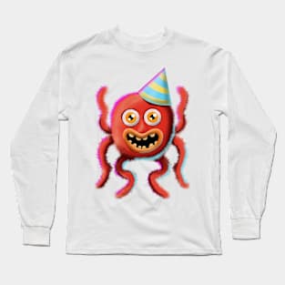 Colorful Birthday Monster Octopus (no shadow) Long Sleeve T-Shirt